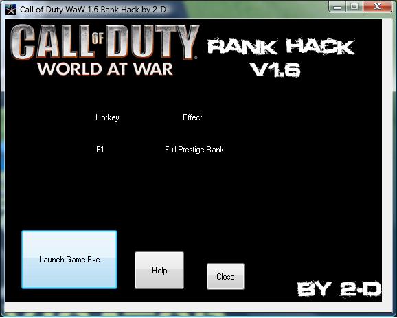 easy rank hack call of duty waw pc